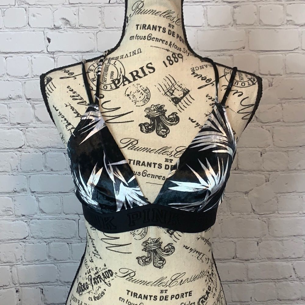 Pink by VS Criss Cross Velvet Bra size XS